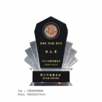 福建晉江獎杯，榮譽會長水晶聘書，行業協會理事大會獎牌紀念品